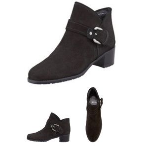Stuart Weitzman black suede booties